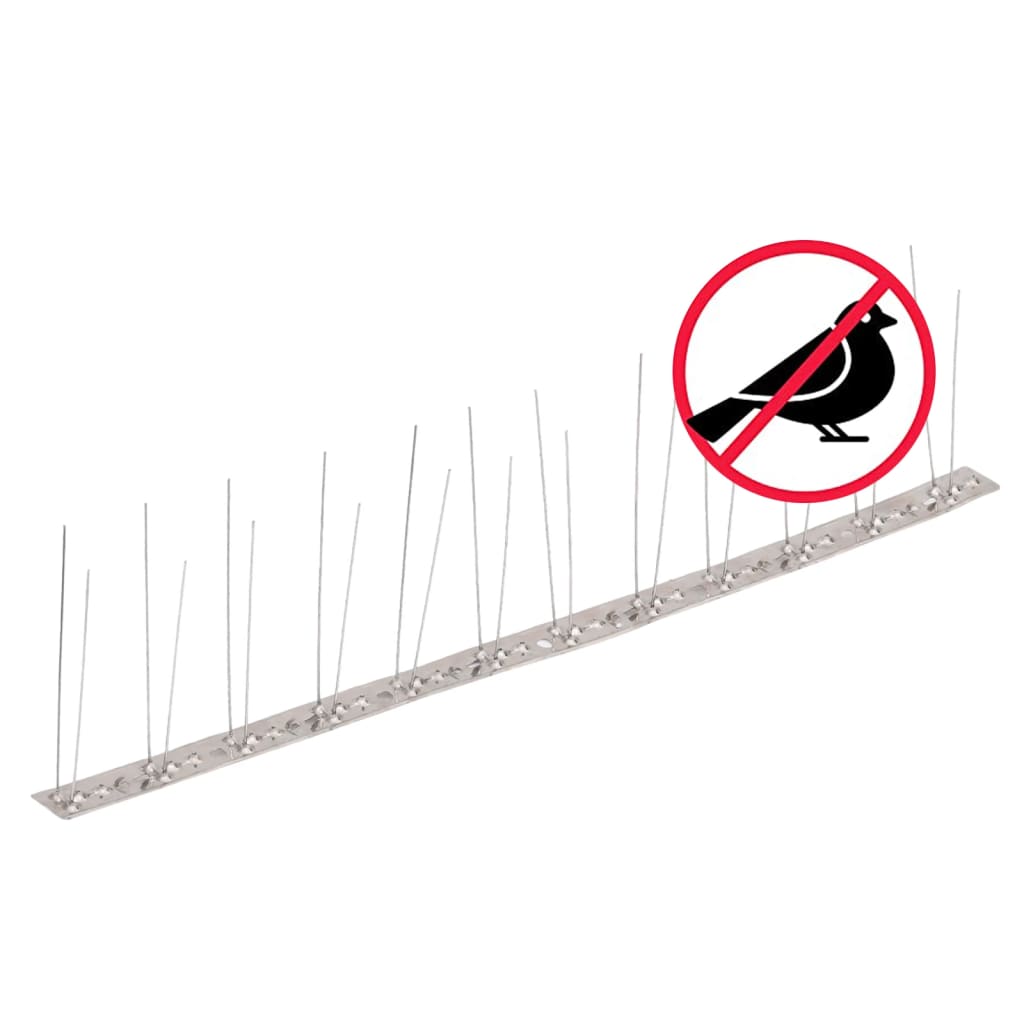 20 Piece Stainless Steel Bird Deterrent Spikes Set 10 m Double Row