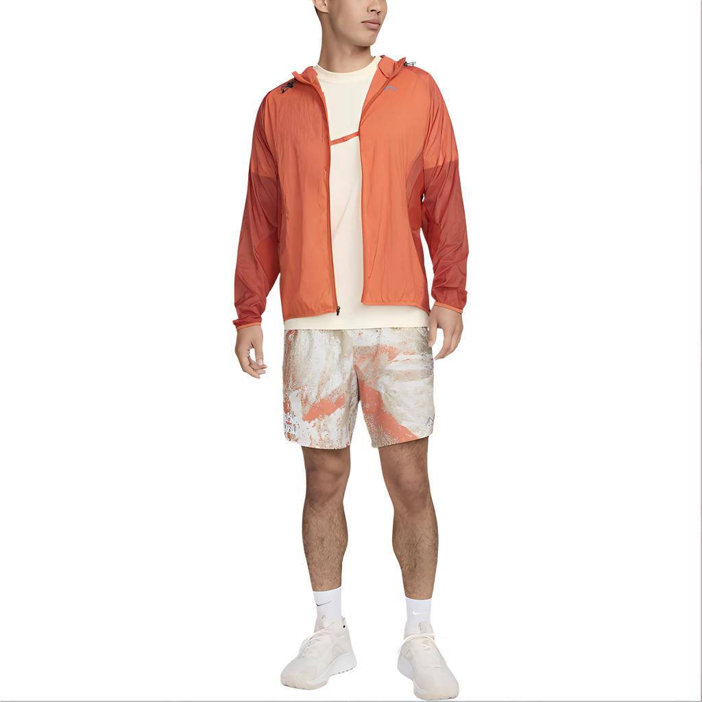 Nike Trail Aires Водонепроницаемая удобная куртка для бега с длинным рукавом Мужские куртки Vintage-Coral Dragon-Red Black FN4003-846