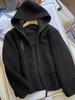 Winter Mid-Thick Warm Fleece Solid-Color Jacket, Women's Hooded Jacket