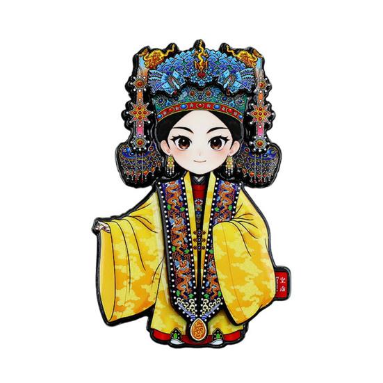 Peking Opera Character Refrigerator Magnet Chinese Style Wooden Peking Opera Role Fridge Magnet Home Kitchen