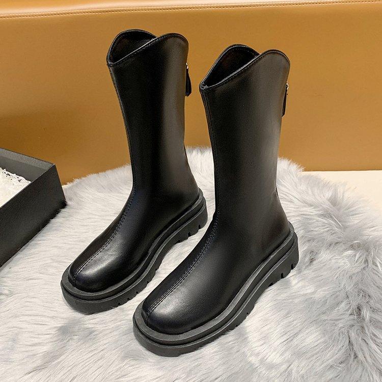 Ботинки Martin женские ботинки 2024 новые весенние и осенние тонкие рыцарские сапоги высокие сапоги толстая подошва увеличивающие рост маленькие сапоги