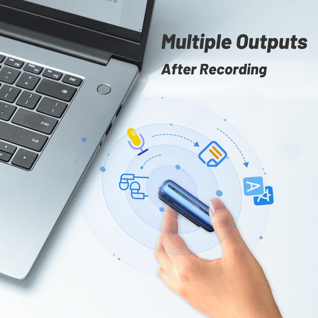 Мини-диктофон, цифровой аудиорекордер, 16 ГБ, с AI-транскрипцией и переводом в приложении в 38