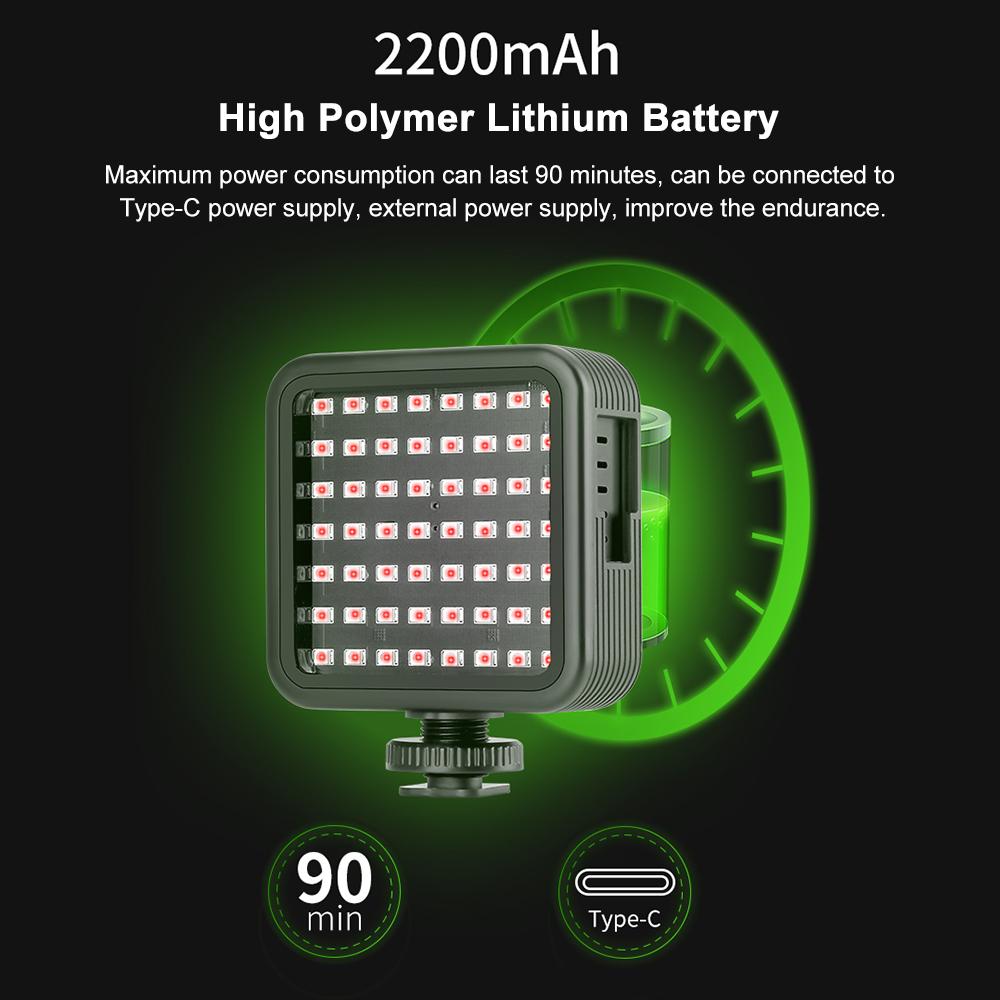 ORDRO LN-5 Mini IR Night Vision Light Инфракрасный светильник для фотосъемки для видеокамеры и видеокамеры 56