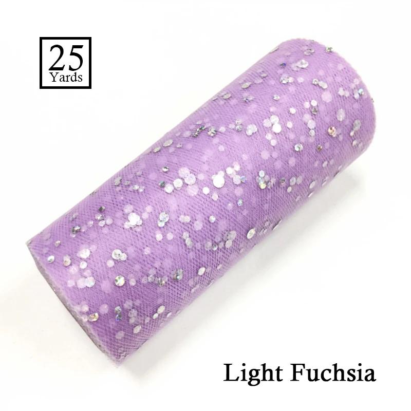 25 Yards 15cm Glitter Sequin Tulle Roll Fabric Wedding Decoration Organza Laser DIY Crafts Birthday Party Supplies