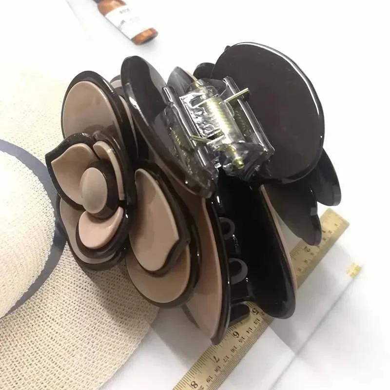 Acrylic Camellia Hair Claw Clip Clamp Girl Flower Handmade Fashion Jewerly Head Accessories For Women Birthday Gifts