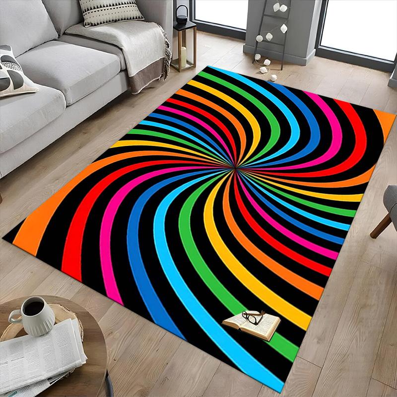 1PC Colorful Swirl Extra Large Non Slip Floor carpet, Office, family, bedroom, Studio Large Area Rug Indoor Rugs, , Vibrant Colors