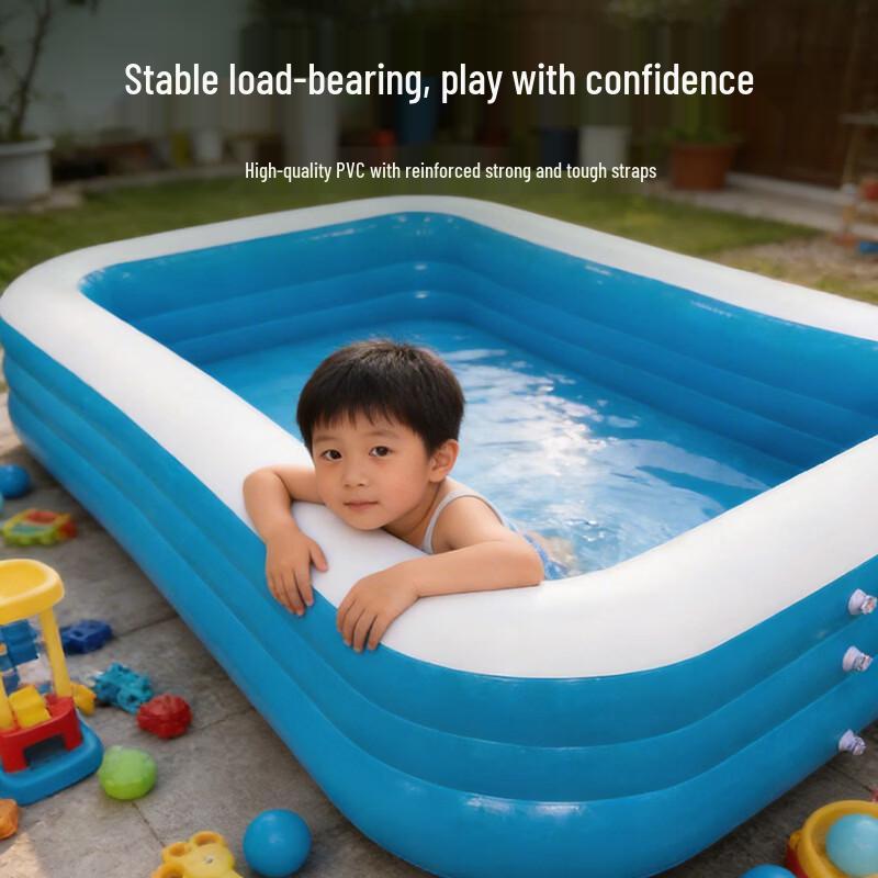 Bestway Blue and White 3-Ring Inflatable Pool
