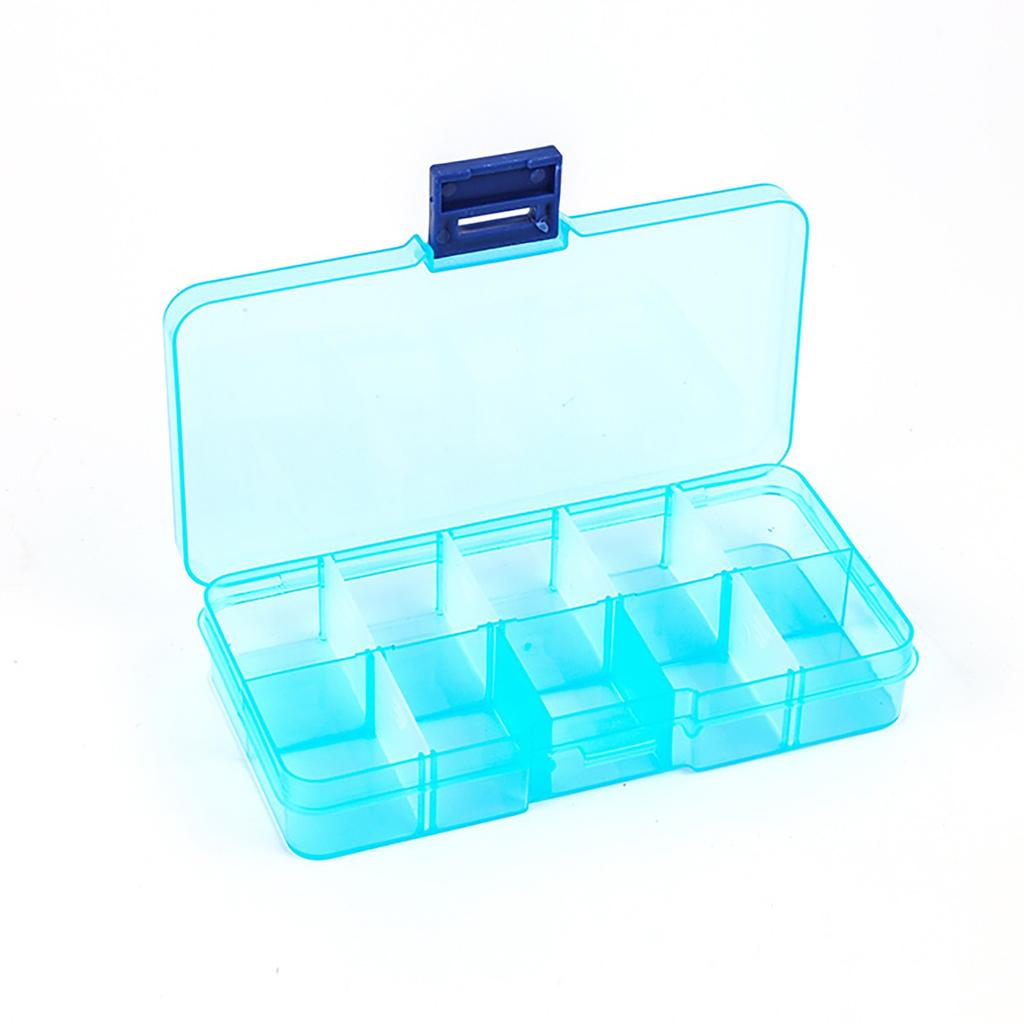 Foldable 10 Compartment Jewelry Bead Nail Tips Storage Box