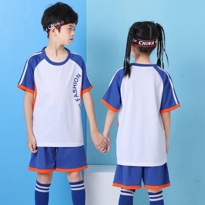 Kids Soccer Jersey Set Boys Short Sleeve Football Uniform Training Match Sportswear Children