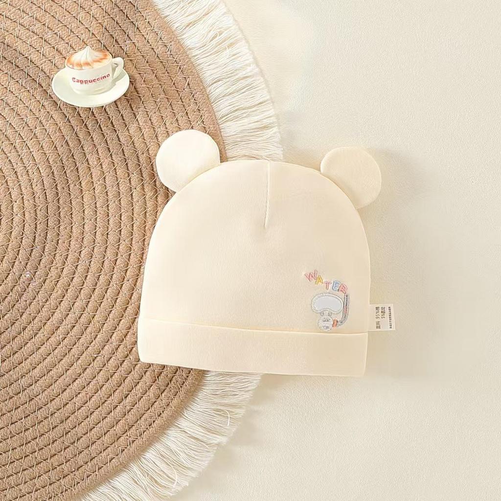 Pure Cotton Double Layer Newborn Hat for 0-3 Months, Suitable for Autumn/Winter