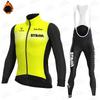 Fleece Cycling Jersey Set Winter Thermal Long Sleeve Bike Apparel Men Women Road Outfit
