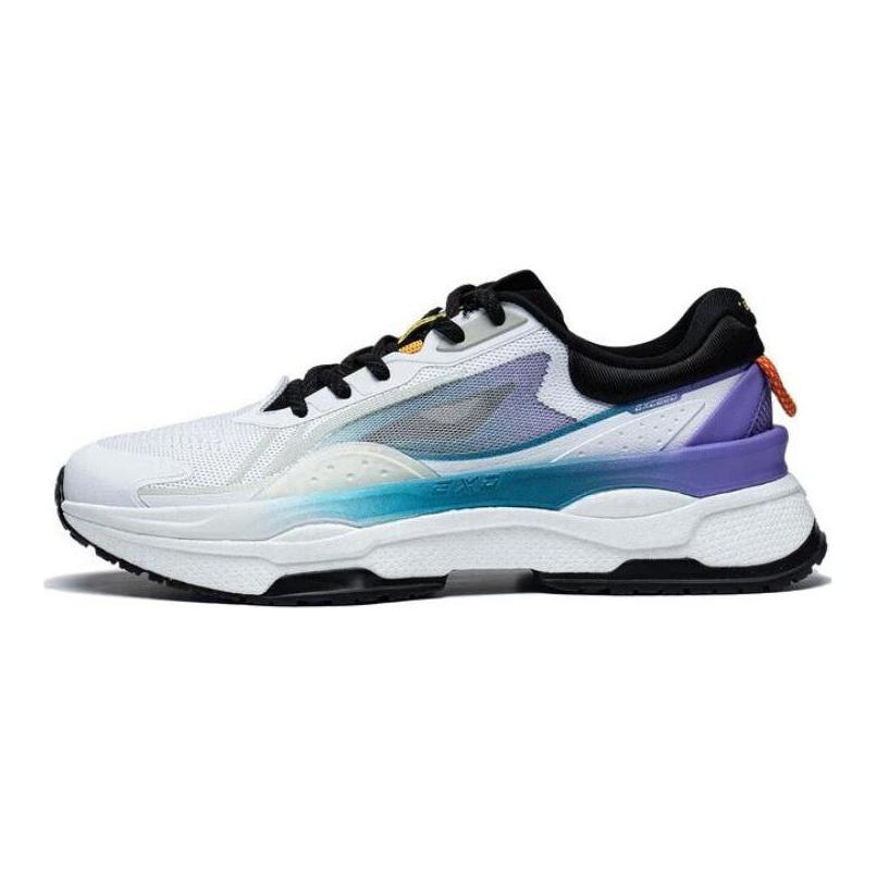Li Ning Exceed 7 Амортизирующие Скользкие Устойчивые к истиранию Дышащие Низкие Повседневные Кроссовки Мужские Бело-Фиолетовые AGLT091-5