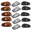 5pcs Smoked Transparency Black Lens Red LED Cab Roof Marker Lights Lamps Top Running Lights For Chevy GMC 1988-2002 Truck SUV