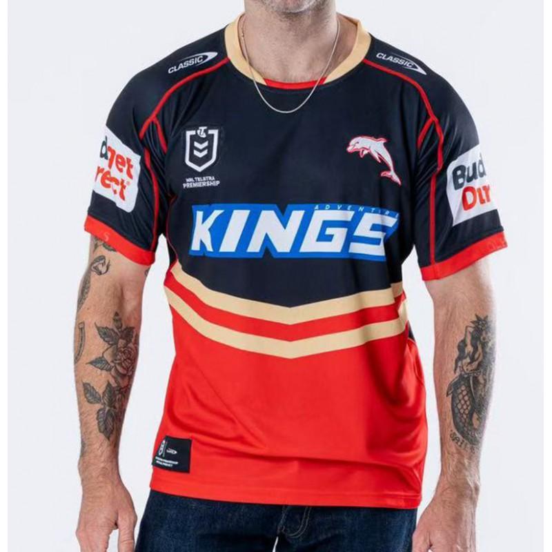 NRL Rugby Jersey Men Women Short Sleeve Training Shirt Titans Sea Eagles Dolphins Sharks Home Away Games Fall