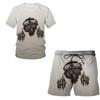 Летняя мужская футболка с принтом медведя с 3D принтом, комплект с шортами, мужская спортивная одежда, спортивный костюм с круглым вырезом, короткий рукав, мужская одежда, костюм