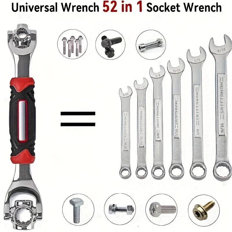 52-in-1 Tiger Wrench Hand Tools Socket Works With Spline Bolts 360 Degree Universial Furniture Car Repair Spanner
