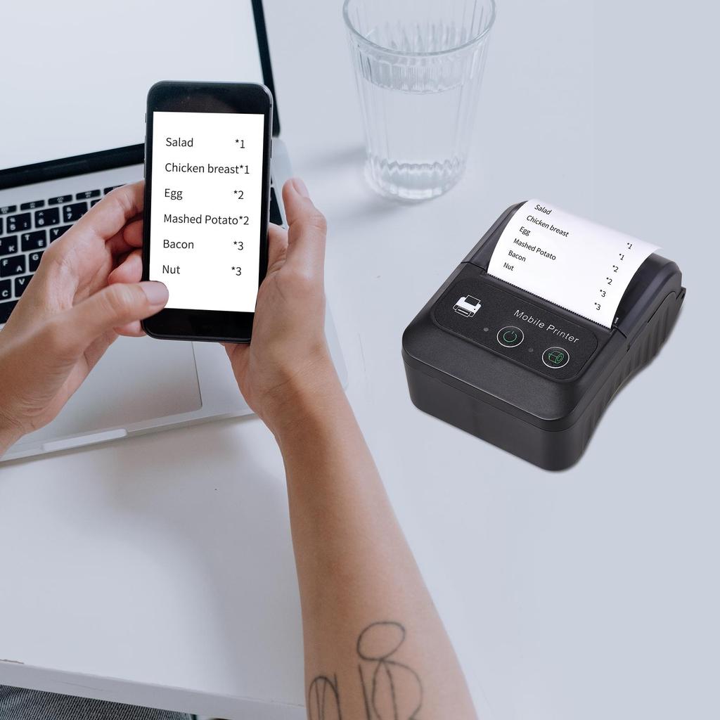 Портативный беспроводной BT 58 мм 2-дюймовый термопринтер для чеков Mini USB Bill POS Поддержка мобильного принтера