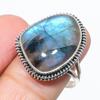 Натуральный драгоценный камень лабрадорит, ручная работа, ювелирное кольцо из чистого серебра 925 пробы, размер 10 f2Y41
