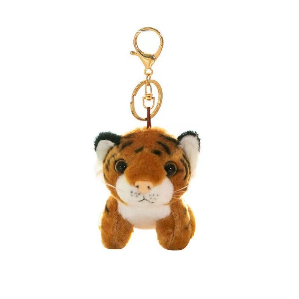 Cartoon Tiger Plush Keychain Stuffed Animal Wallet Hanging Decoration Cute Animal Charm  Purse