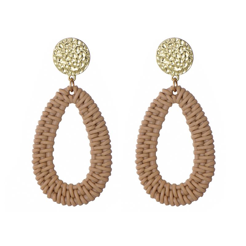 Simple Geometric Drop Dangle Earrings For Women Vintage Gold Color Metal Stud Earrings Brincos Female Zircon Pendientes Mujer