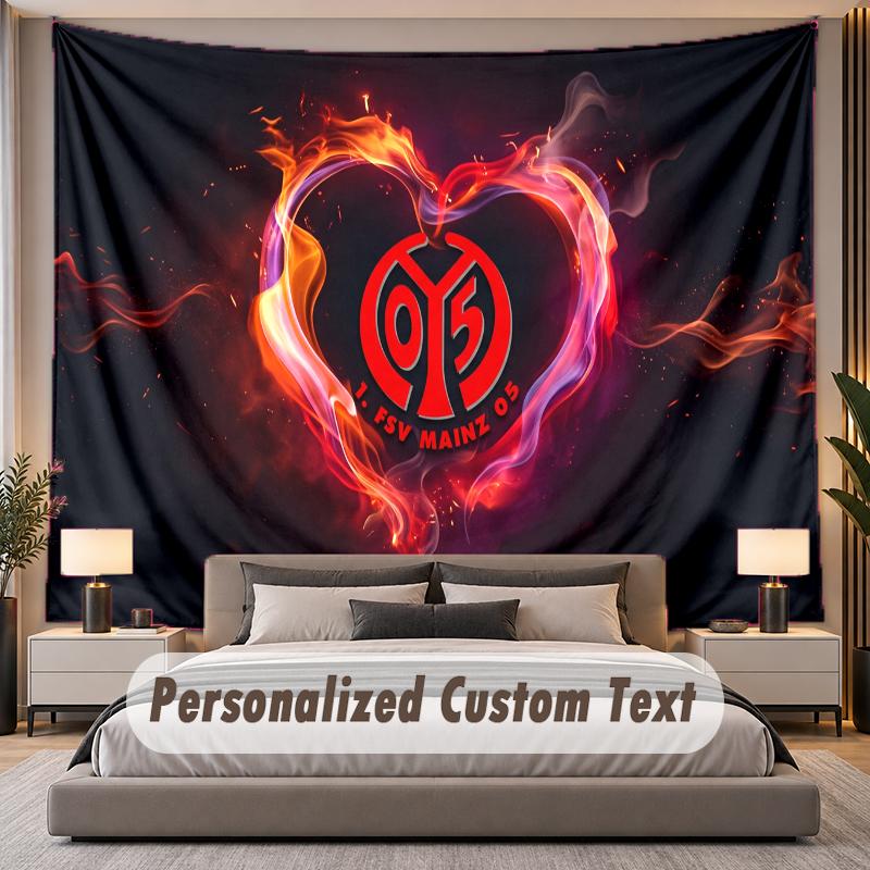 Custom Name Text Tapestry Mainz 05 Personalized Polyester Wall Tapestry For Bedroom And Room