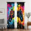 2pcs PS5 Colorful Cool Gamepad Curtains Men Video Gamepad Curtains Rod Pocket Boy Girl Gamer Room Decor.