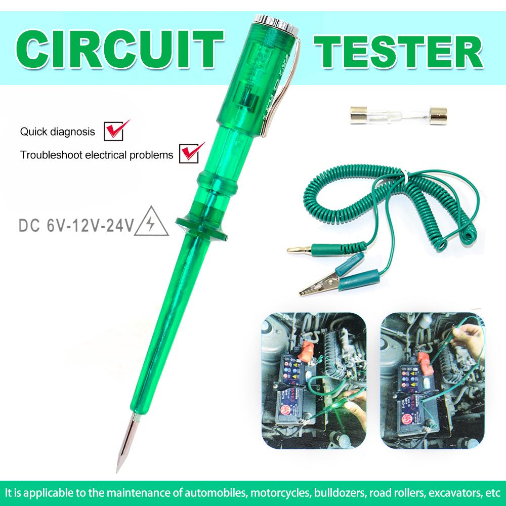 Car Circuit Tester Truck Voltage Tester Circuit DC 6V 12V 24V Circuit Tester Car Diagnostic Tool Probe Test Pen Auto Accessories