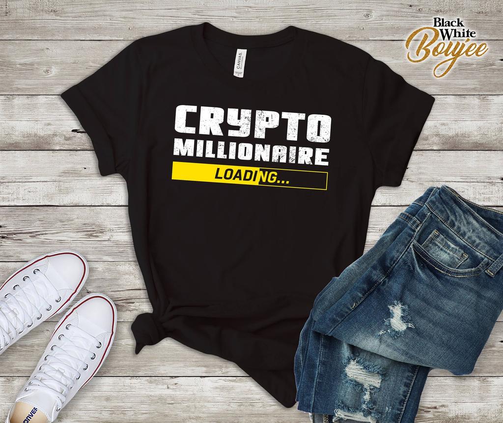 Крипто Футболка, Крипто Миллионер Загрузка, Смешная Одежда Bitcoin, Eth, Dogecoin, Футболка Будущее Криптовалют