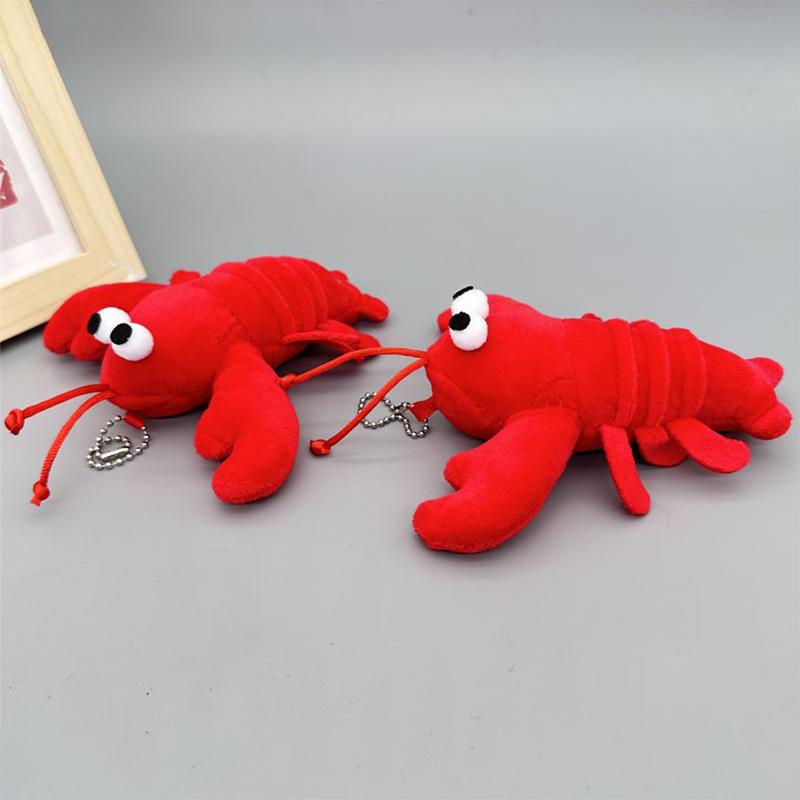 Милый красный краб рак плюшевая кукла брелки сумка подвеска игрушка смешной красный омар школьный ранец украшения аксессуары подарок