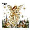 Winter Wonderland Window Decor Christmas Stickers, Holiday Decorations, Festive Art with Xmas Tree Reusable Clings Snowman Angel Patterns for