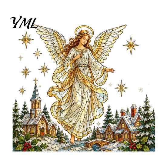 Winter Wonderland Window Decor Christmas Stickers, Holiday Decorations, Festive Art with Xmas Tree Reusable Clings Snowman Angel Patterns for