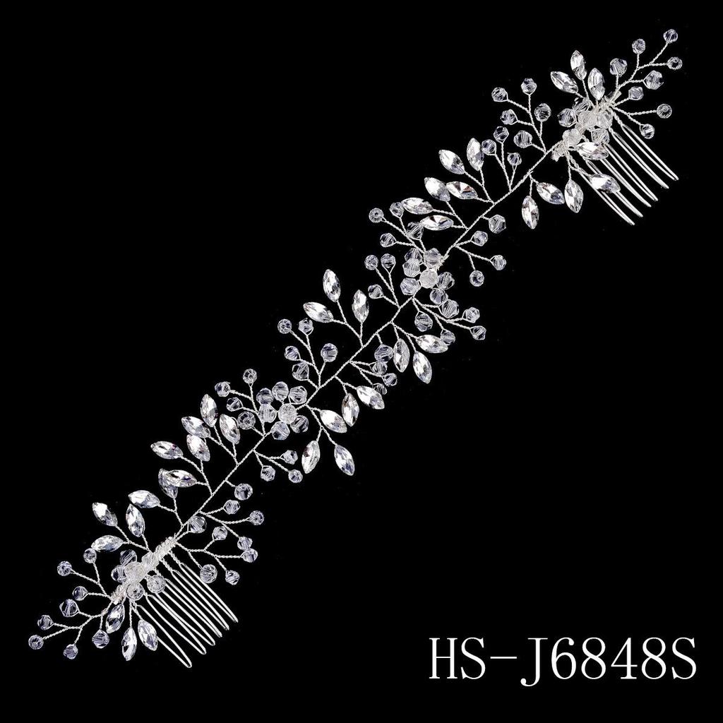 Сделанный вручную свадебный гребень для волос с цветком из жемчуга и страз и листьями