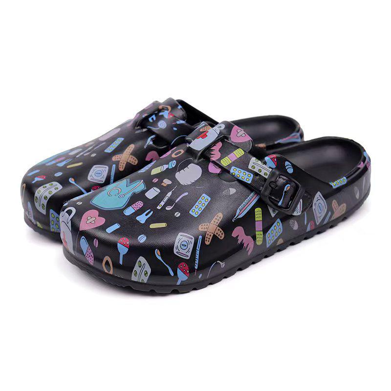 Men's & Women's Cartoon EVA Closed-Toe Soft Sole Protective Slippers for Operating Room & Laboratory