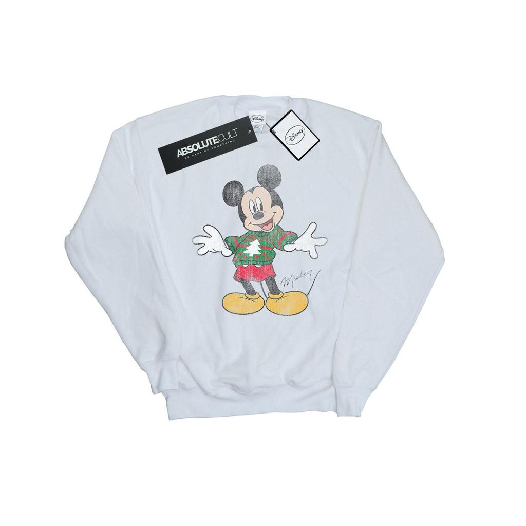 Disney Womens/Ladies Mickey Mouse Christmas Jumper Sweatshirt