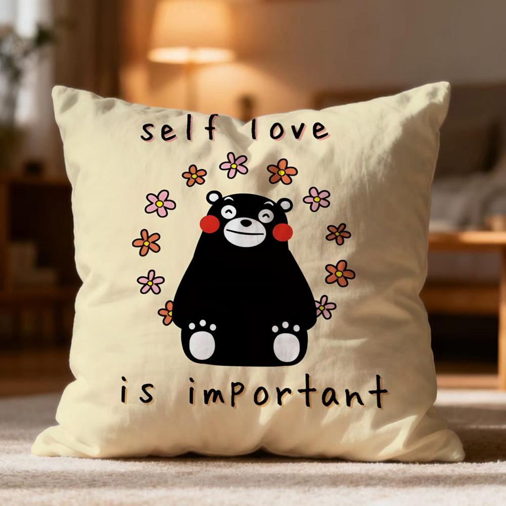 Popular KKumamoned Cushion Cover Soft Washable Pillow Case Multi-Scene for Couch Bed Travel Office Use