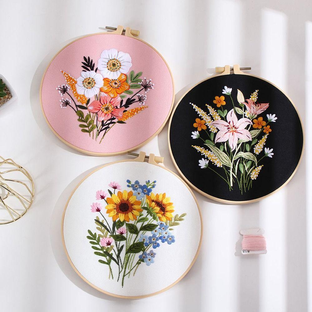 Needle Punch Embroidery Stitch Practice Kit Embroidery Hoop DIY Embroidery Kits For Beginners