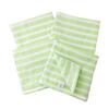 Mukotowel Gauze Border Hand Senshu Made In Set of Lime Double-Ply Towels, Towels, Thin, Japan, Quick-Drying, 4,