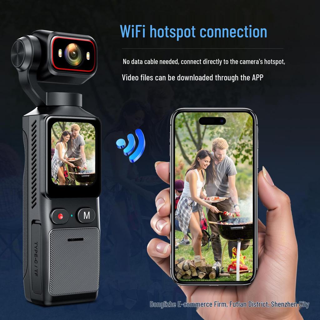 4K Ultra HD Gyroscope Action Camera with WiFi and Image Stabilization for Vlogging and Cycling Sports