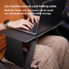 Folding PU Leather Table Computer Support Ultra-Thin Portable Foldable Lap Tablet Holder Stand Storage Desk for Car Table Stand