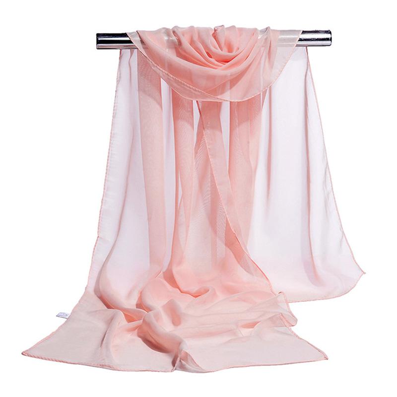 Корейское женское свадебное вечернее платье Шарф Однотонный Прозрачный Шифон Шелк Шарф Летнее Пляжное Полотенце Солнцезащитная Накидка R22