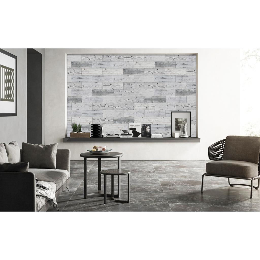 Wood Grain Matte Pe Foam Wall Sticker Self-Adhesive Anti-Collision Waterproof Thickened Wallpaper American Stone Pattern Wall Decoration