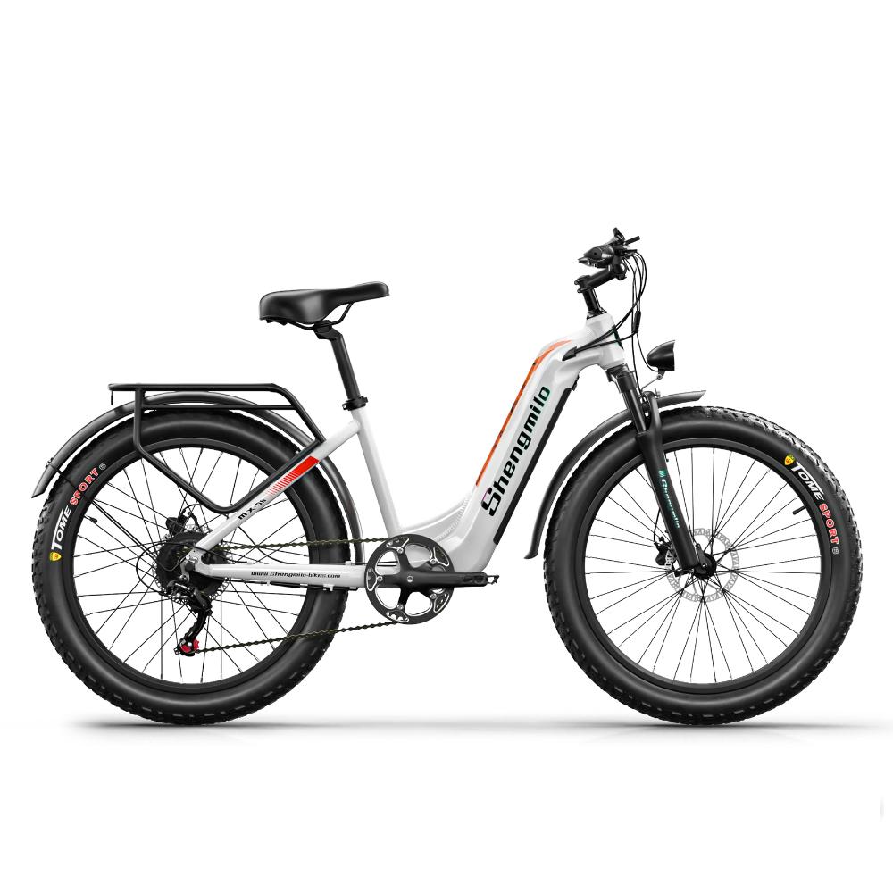 Shengmilo MX06 1000W(Peak) Electric Road Bike Up To 42km/h, 48V17.5Ah Samsung Battery, Shimano 7-Speed, Disc Brakes, 26" City E-Bike with Rear Rack