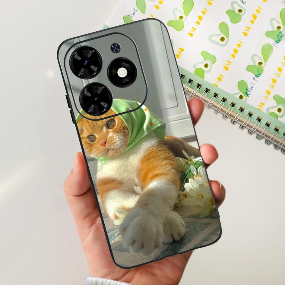 Чехол для Tecno Spark 20C Чехол Spark 20 Pro Популярный Цветок Бабочка Прозрачные Силиконовые Чехлы для Телефона Для Tecno Spark 20 Spark20 Funda