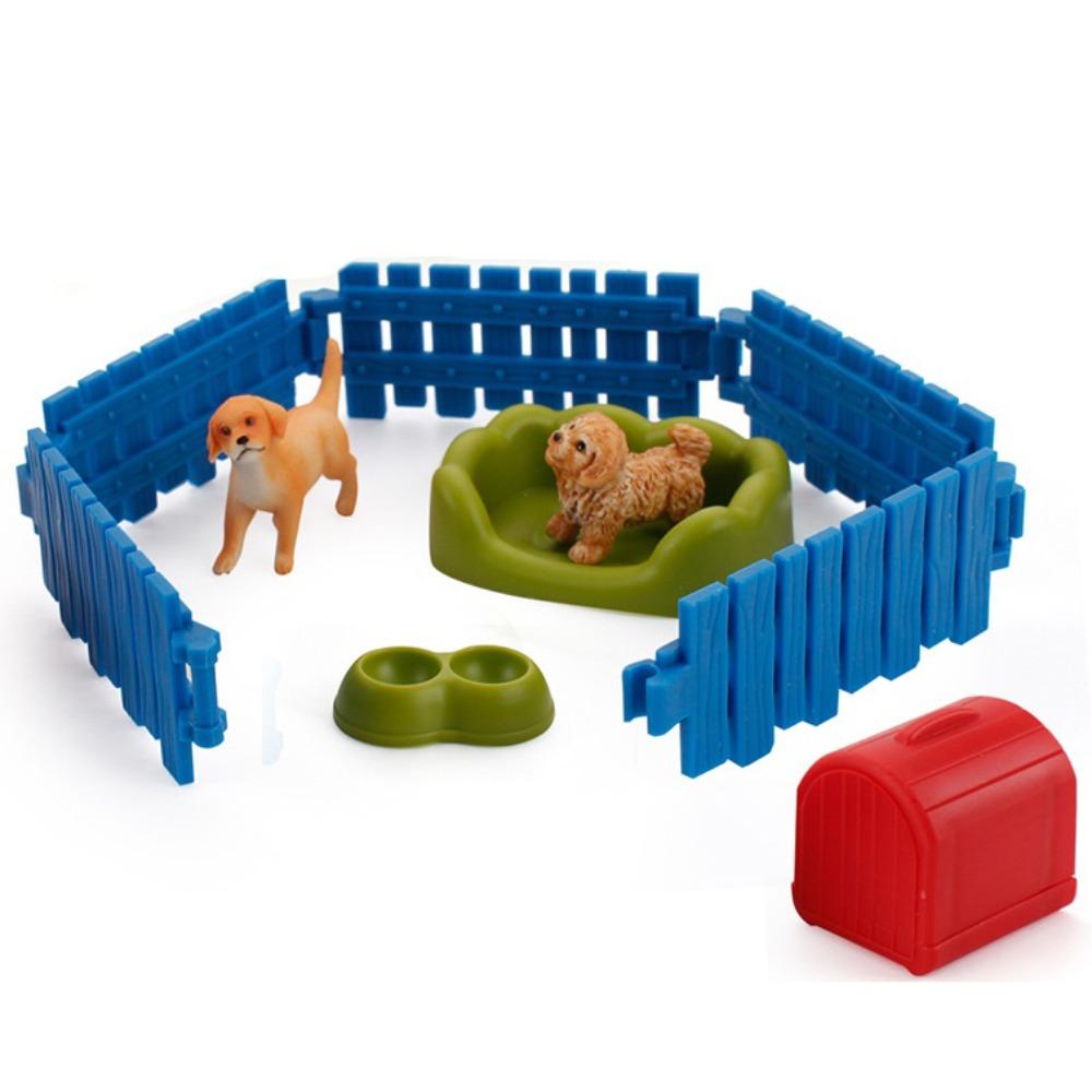 Chicken Rabbit Farm Henhouse Model Puppy Figurine Ranch Model Toy Children's Toy