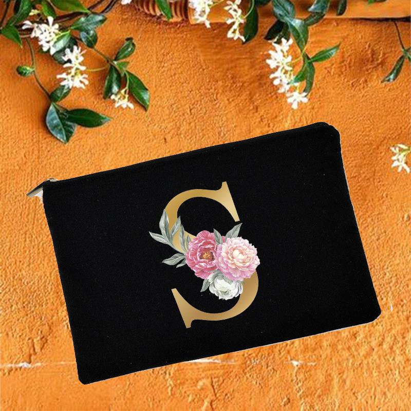 Косметички для подружки невесты с цветочным принтом алфавита, косметичка для свадебной вечеринки, косметичка, необходимые женские сумки-тоут, свадебные подарки