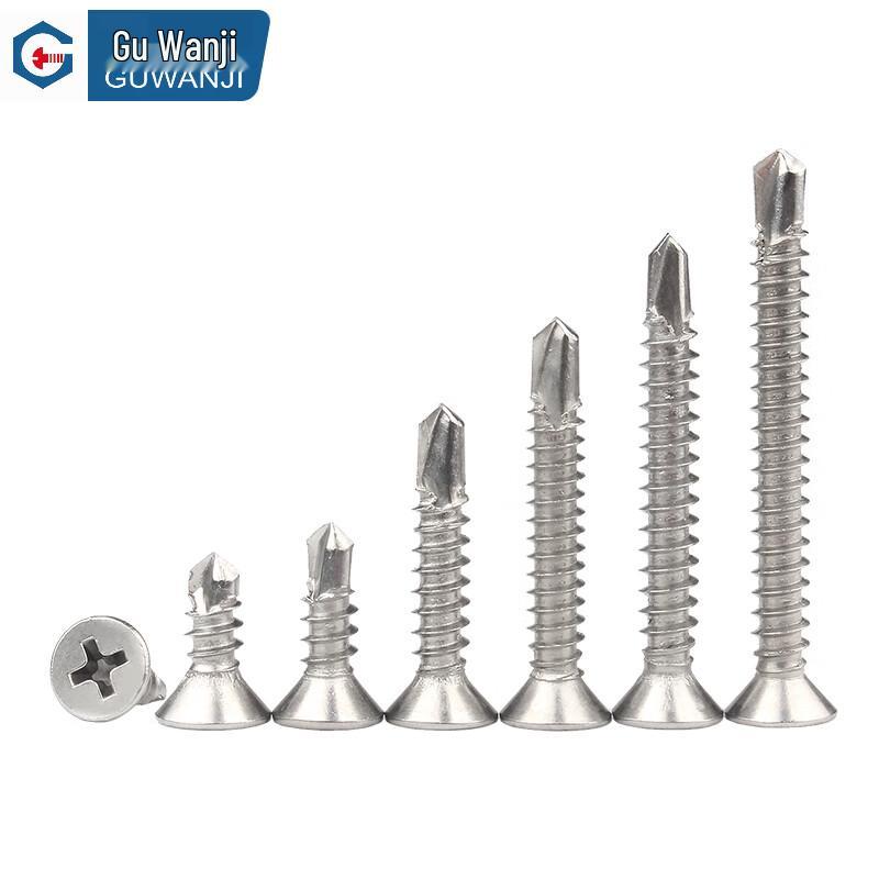 GUWANJI 304 Stainless Steel Cross Recessed Countersunk Self-Drilling Screws