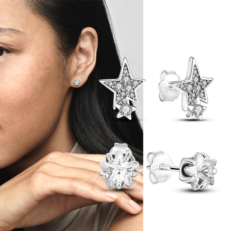 Серьги-гвоздики из натурального серебра S925 с перьями любви, оригинальные подвески-кольца для женщин и девочек, серьги-гвоздики, ювелирные изделия, подарки