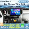 Android 16 для Nissan Tiida C11 2004 - 2013 Carplay Auto 4G+WIFI GPS Автомагнитола Навигация Мультимедиа Видео Стерео BT 360