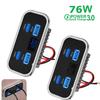 USB-розетка 12 В для RV с 4 портами, 76 Вт, двойной Type-C PD3.0 Quick Charge и QC3.0, панельный адаптер для настенного монтажа, для морского транспорта, автобуса, квадроцикла, грузовика