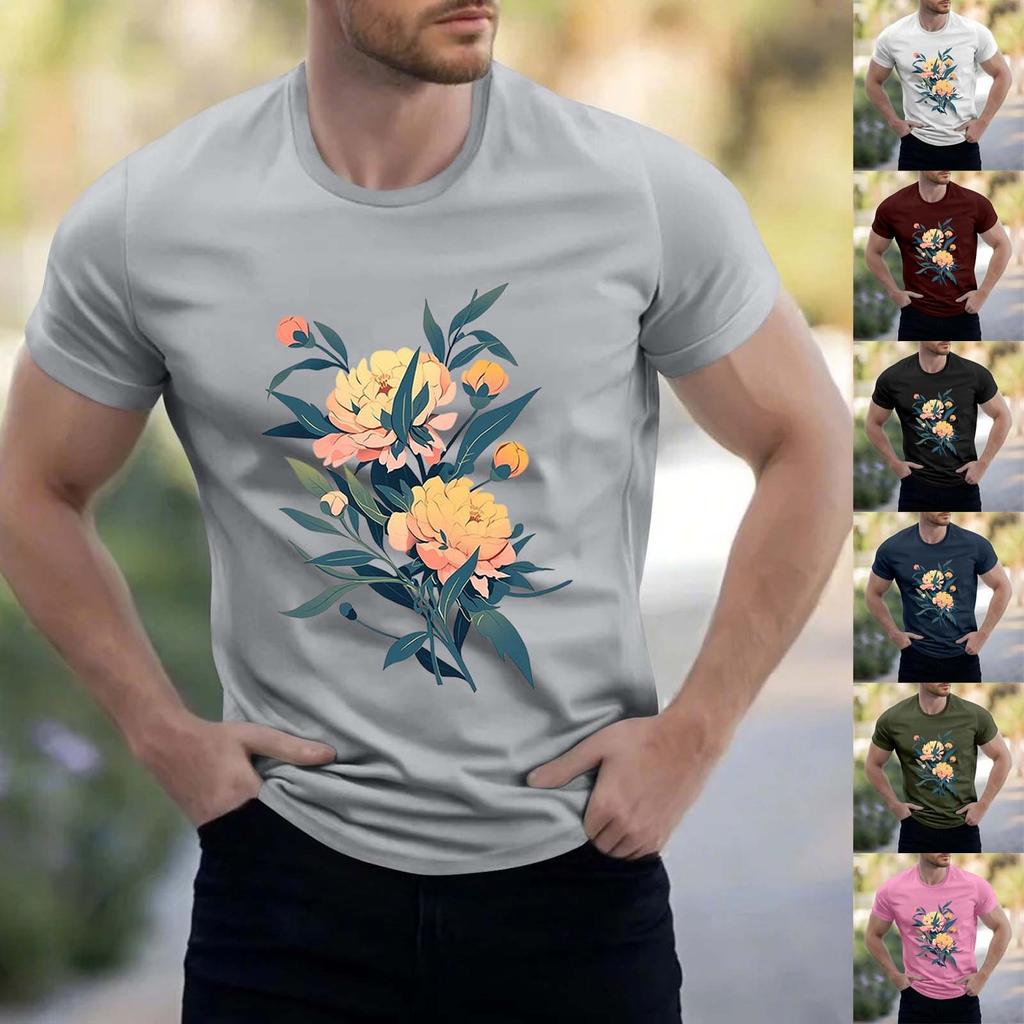 Men's Stand Collar Short Sleeve Shirt Loose Leisure Holiday Shirt Man